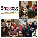 Picture is a montage of people in a radio studio