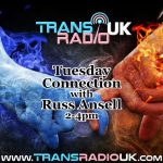 Picture is of two hands joined together by fingers. Text says" Tuesday Connection with Russ Ansell, 2-4pm"